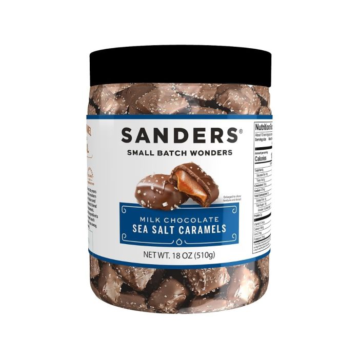 SANDERS: Milk Chocolate Sea Salt Caramels, 18 oz