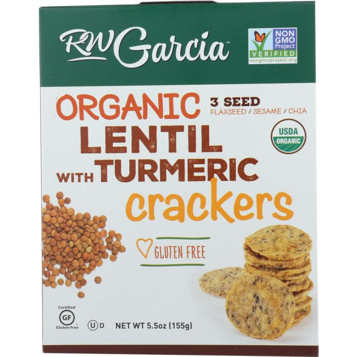 RW GARCIA: Organic Lentil with Turmeric Crackers, 5.5 oz