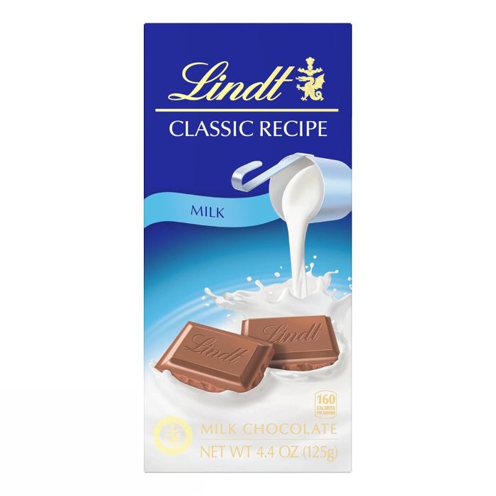 LINDT: Classic Recipe Milk Chocolate Bar, 4.4 O\oz