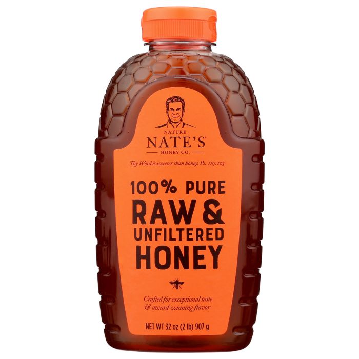 NATURE NATES: 100% Pure Raw And Unfiltered Honey, 32 oz