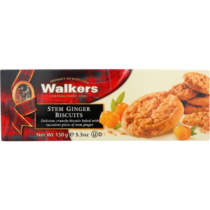 WALKERS: Stem Ginger Biscuits, 5.3 oz