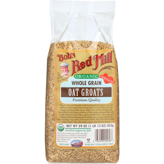 BOBS RED MILL: Organic Oat Groats Whole Grain, 29 oz