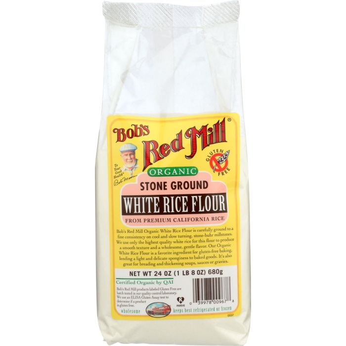 BOBS RED MILL: Organic Flour Rice White Gluten Free, 24 oz
