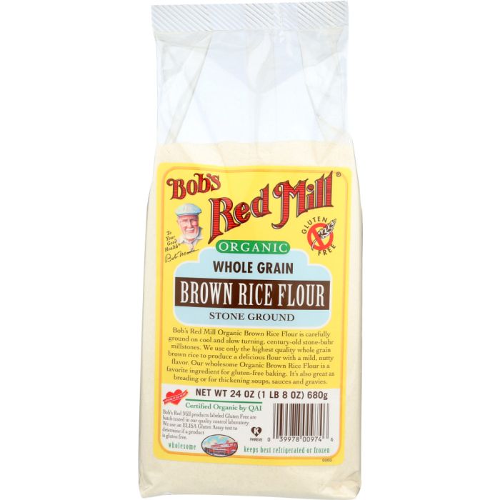 BOBS RED MILL: Organic Flour Brown Rice Whole Grain Gluten Free, 24 oz