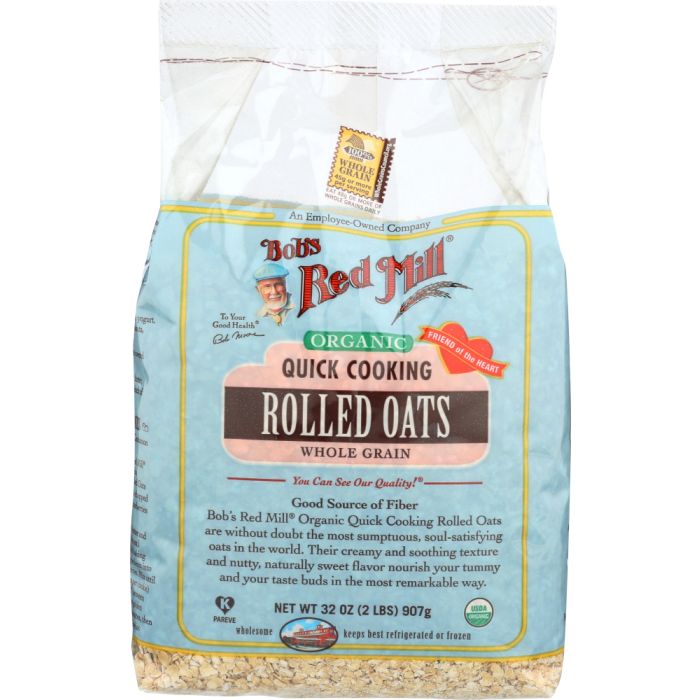 BOBS RED MILL: Organic Quick Cooking Rolled Oats, 32 oz