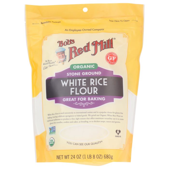 BOBS RED MILL: Organic White Rice Flour, 24 oz