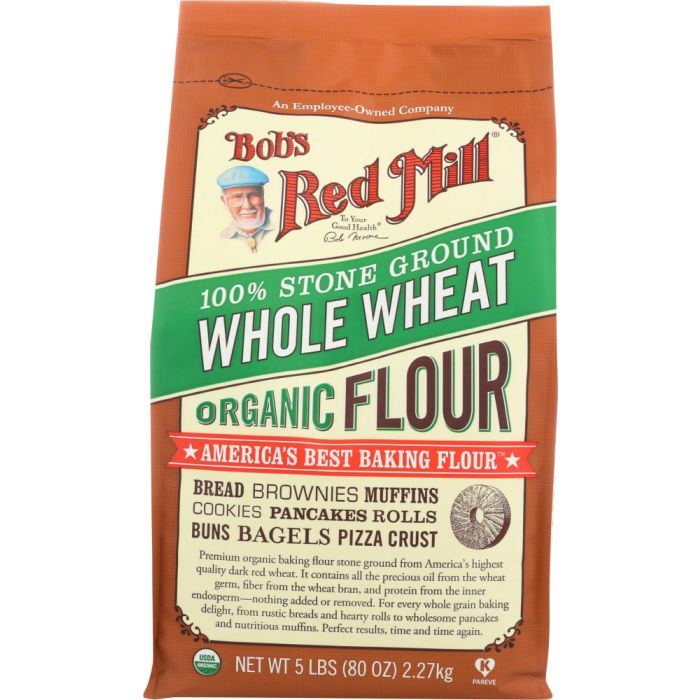 BOB'S RED MILL: 100% Stone Ground Whole Wheat Organic Flour, 5 lb
