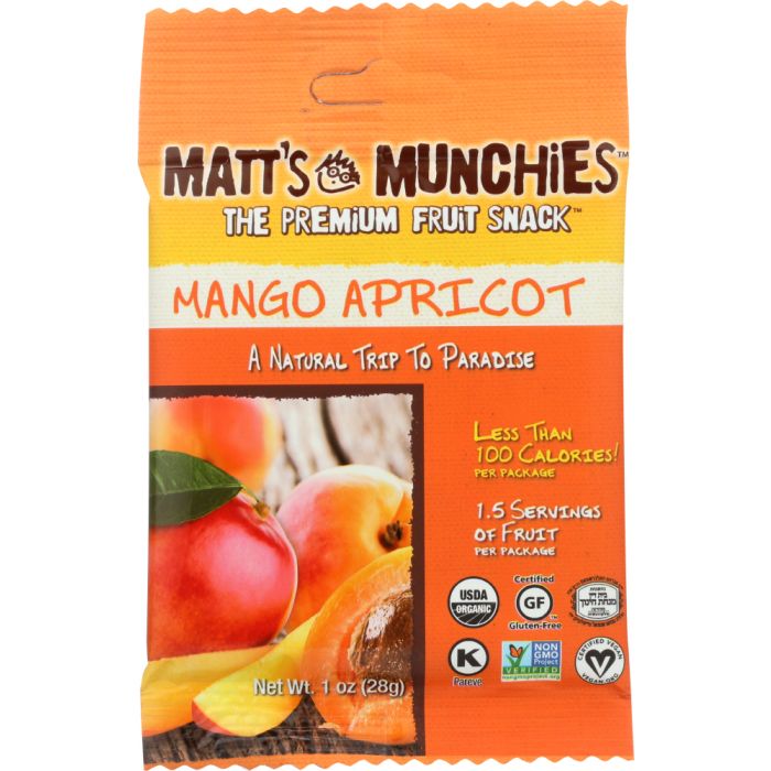 MATTS MUNCHIES: Fruit Snack Mango Apricot, 1 oz