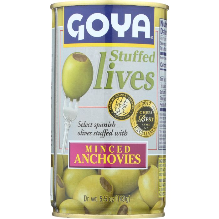 GOYA: Olives Stuffed With Minced Anchovies, 5.25 oz