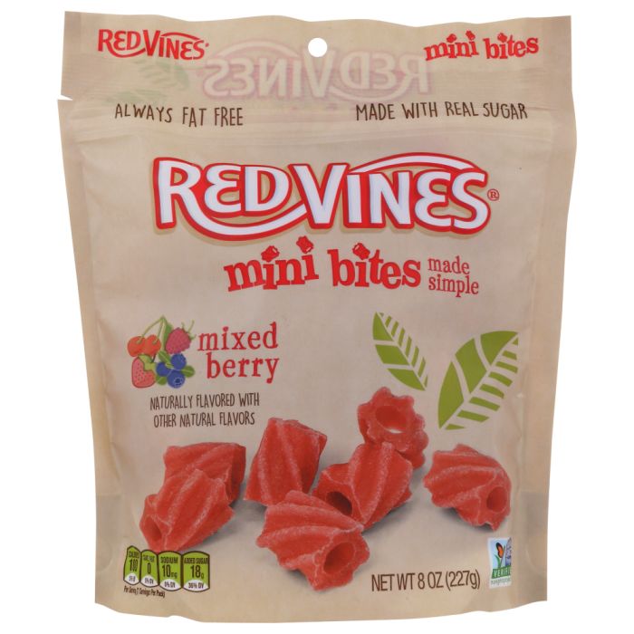 RED VINES: Mini Bites Made Simple Mixed Berry Bag, 8 oz