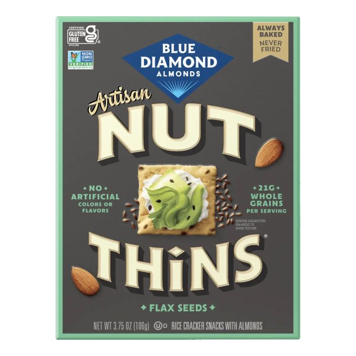 BLUE DIAMOND: Flax Seed Artisan Nut-Thins Crackers, 3.75 oz