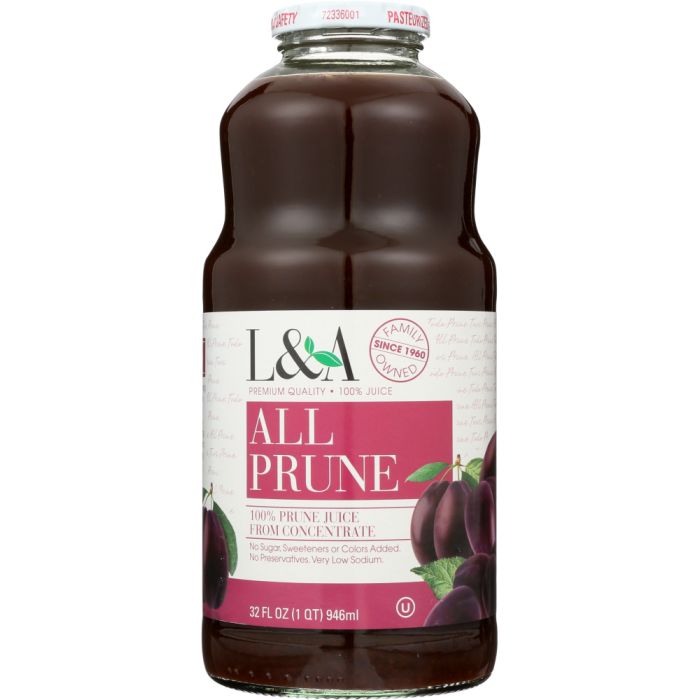 L & A JUICE: 100 Percent Juice All Prune, 32 oz