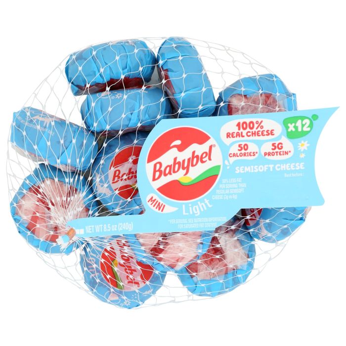 MINI BABYBEL: Light Cheese Snack 12 Count, 8.5 oz