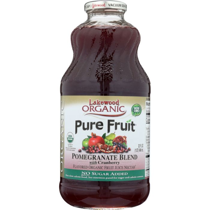 LAKEWOOD ORGANIC: Pure Fruit Pomegranate with Cranberry Juice, 32 oz