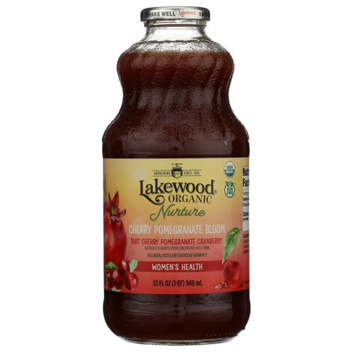 LAKEWOOD: Organic Nurture Cherry Pomegranate Bloom Juice, 32 fo