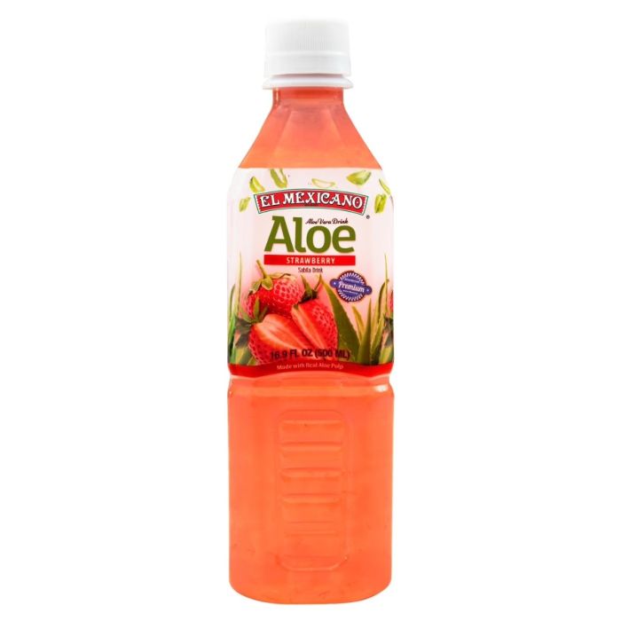 EL MEXICANO: Strawberry Aloe Vera Drink, 16.9 fo