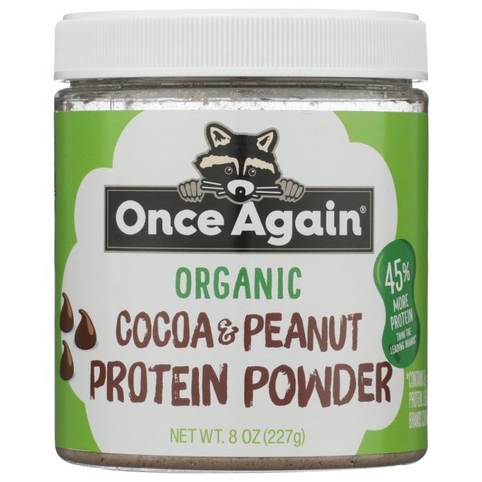 ONCE AGAIN: Organic Chocolate Peanut Protein Powder, 8 oz