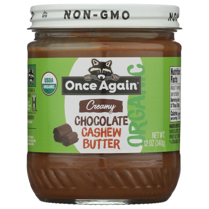 ONCE AGAIN: Organic Creamy Chocolate Cashew Butter, 12 oz