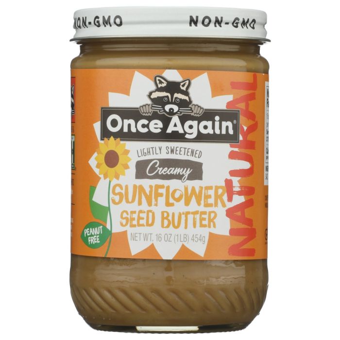 ONCE AGAIN: Sweetened Organic Creamy Sunflower Seed Butter, 16 oz