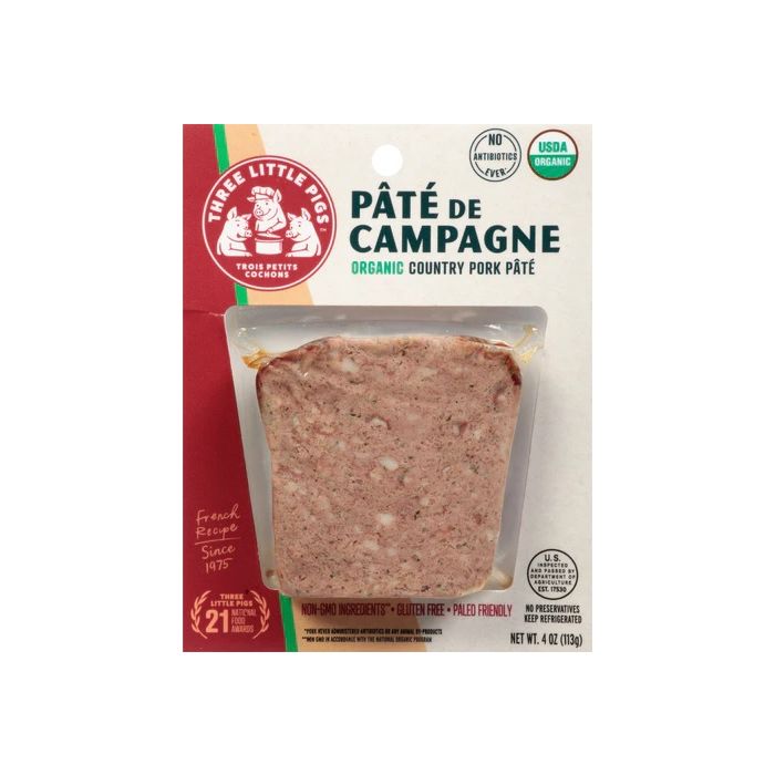 THREE LITTLE PIGS: Organic Pate De Campagne, 4 oz