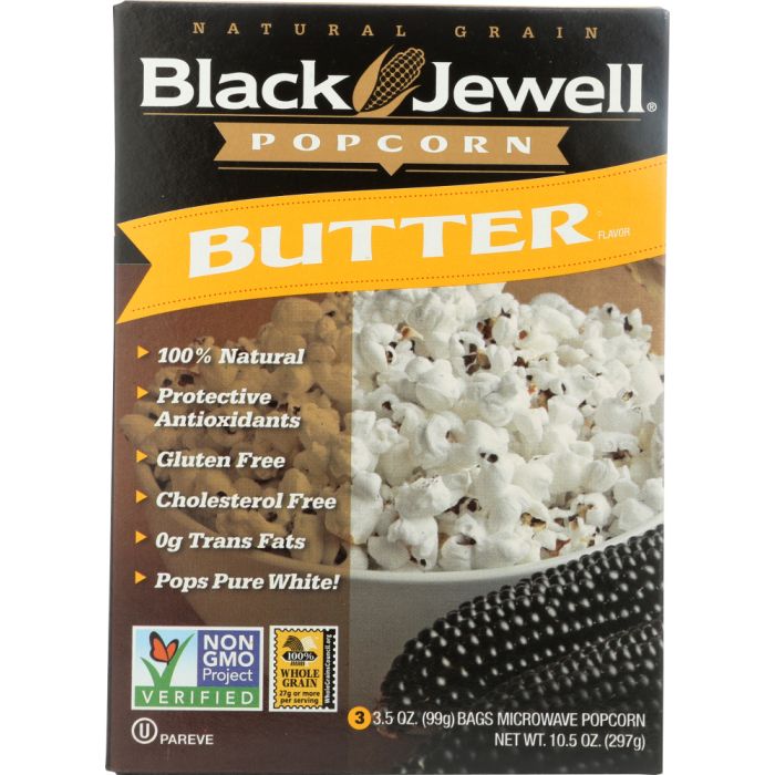 BLACK JEWELL: Premium Microwave Popcorn Butter 3 Bags, 10.5 oz