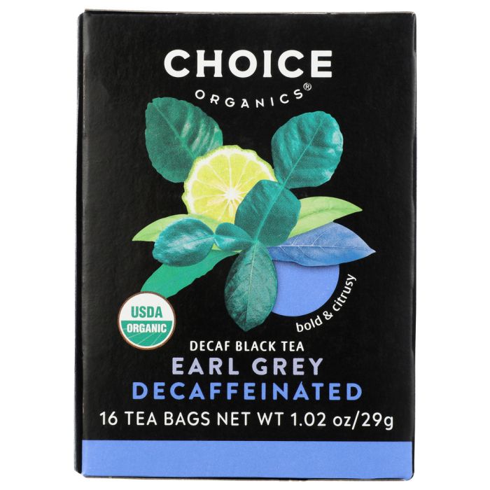 CHOICE TEA: Organic Decaffeinated Earl Grey Tea, 16 bg