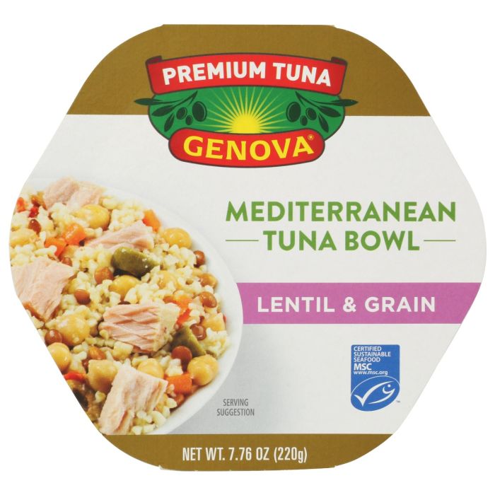 GENOVA: Mediterranean Tuna Bowl Lentil and Grain, 7.76 oz