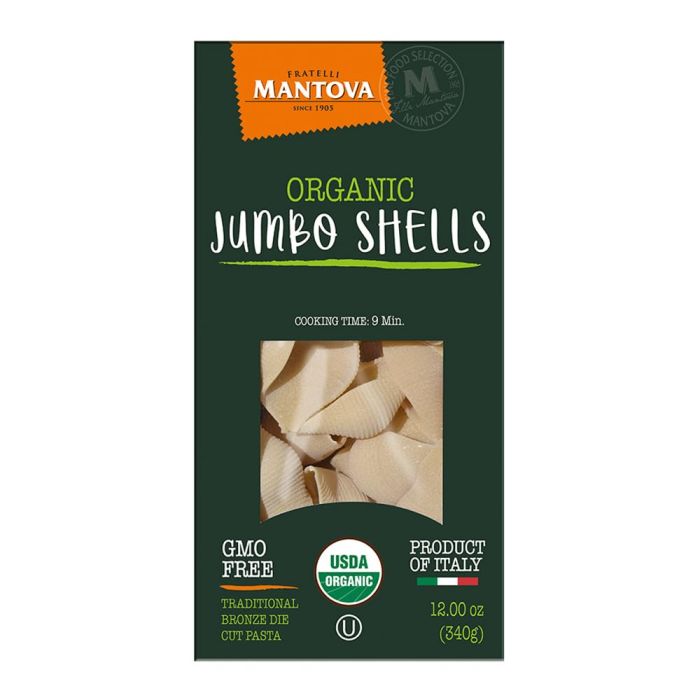 MANTOVA: Organic Jumbo Shell Pasta, 12 oz