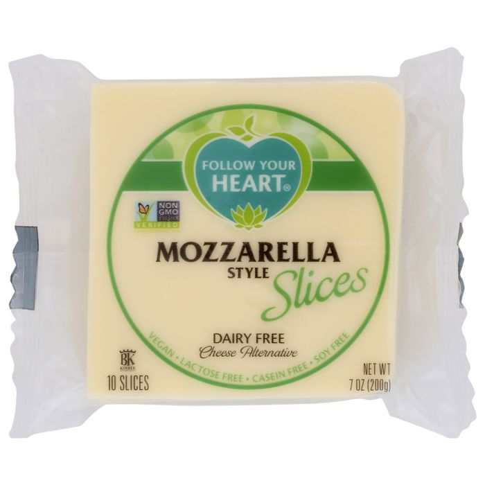 FOLLOW YOUR HEART: Mozzarella Style Cheese Alternative Slices, 7 oz