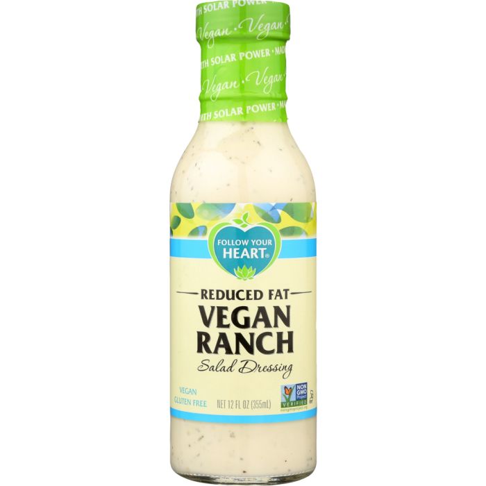 FOLLOW YOUR HEART: Reduced Fat Vegan Ranch Salad Dressing, 12 oz