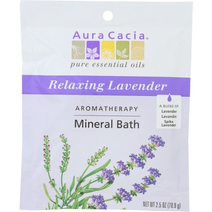 AURA CACIA: Aromatherapy Mineral Bath Relaxing Lavender, 2.5 oz
