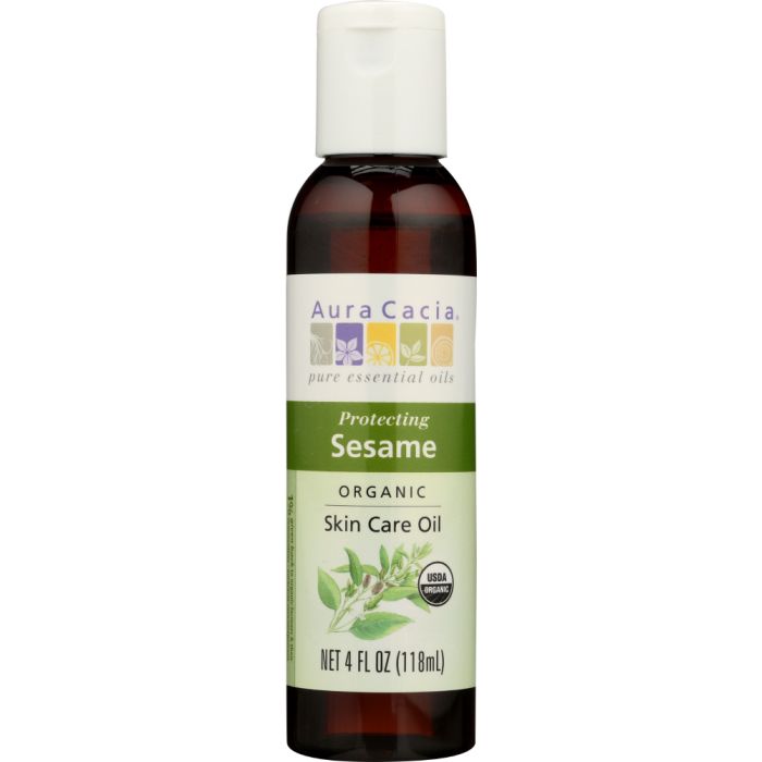 AURA CACIA: Organic Skin Care Oil Protecting Sesame, 4 oz