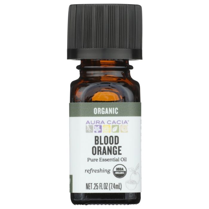 AURA CACIA: Organic Blood Orange Refreshing Essential Oil, 0.25 oz