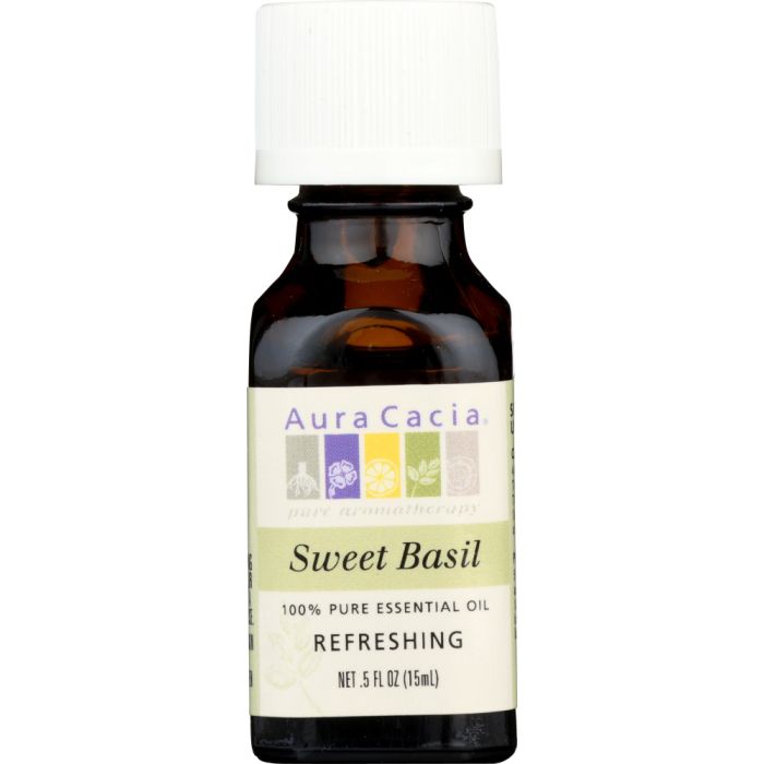 AURA CACIA: Essential Oil Basil, .5 oz