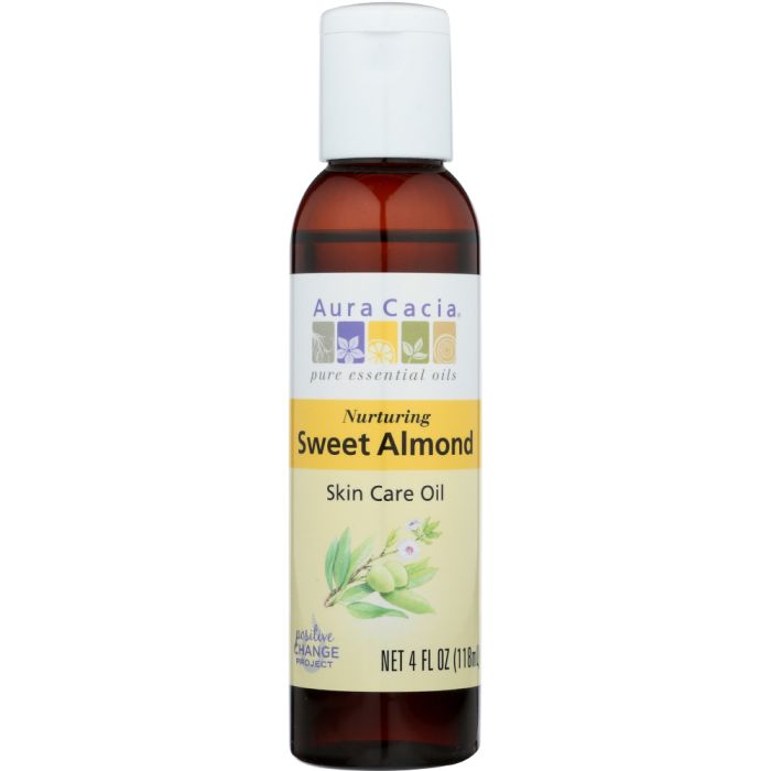 AURA CACIA: Natural Skin Care Oil with Vitamin E Nurturing Sweet Almond, 4 Oz