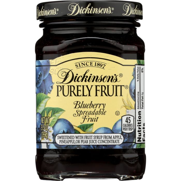 DICKINSON: Purely Fruit Spreadable Blueberry, 9.5 oz