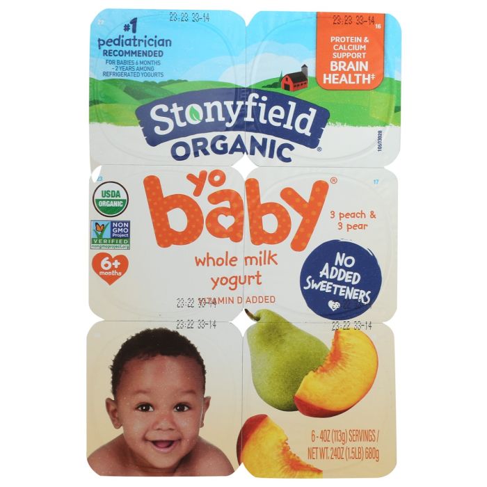 STONYFIELD: Yobaby Organic Peach and Pear Yogurt, 24 oz