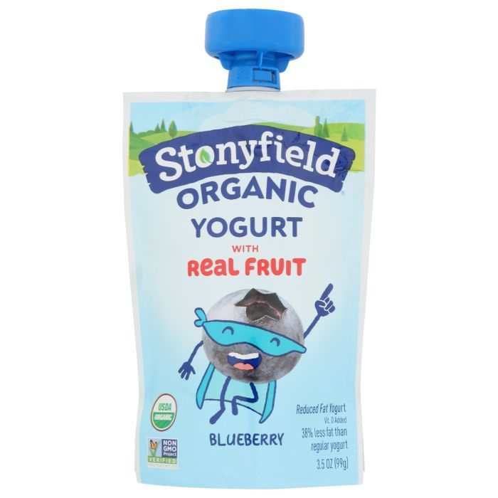 STONYFIELD: Yokids Pouch Blueberry, 3.5 oz