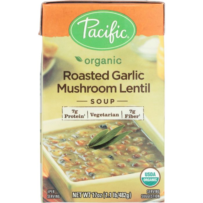 PACIFIC FOODS: Soup Rte Roasted Garlic Mushroom Lentil, 17 oz