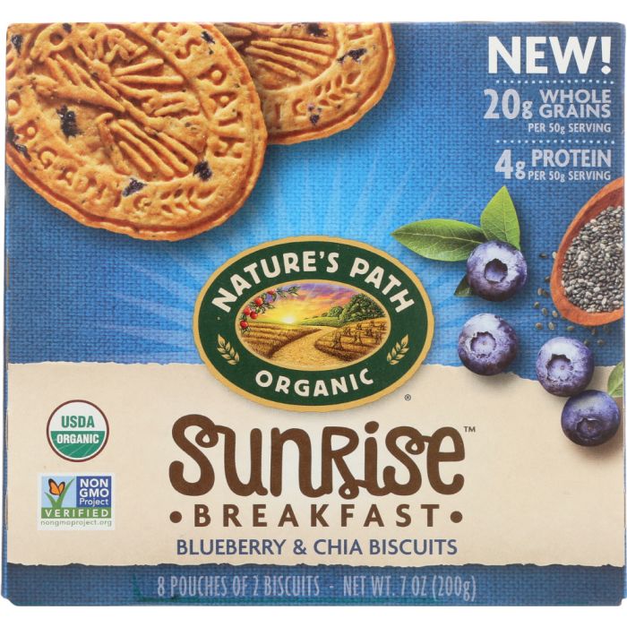 NATURES PATH: Sunrise Blueberry & Chia Breakfast Biscuits, 7 oz