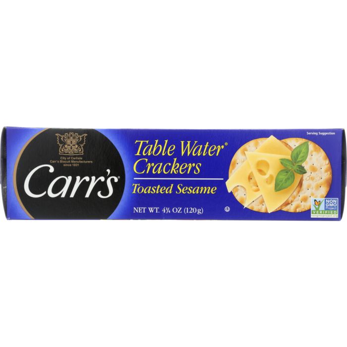CARRS: Table Water Crackers Toasted Sesame, 4.25 oz