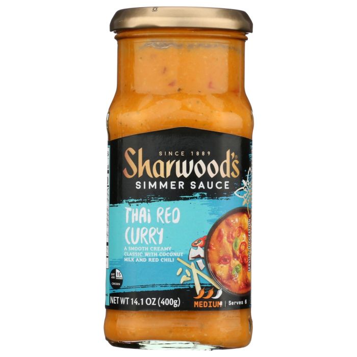 SHARWOODS: Red Thai Curry Simmer Sauce, 14.1 oz