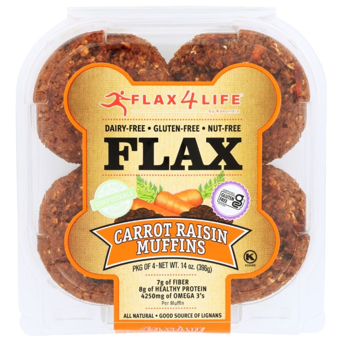 FLAX4LIFE: Carrot Raisin Flax Muffins, 14 oz
