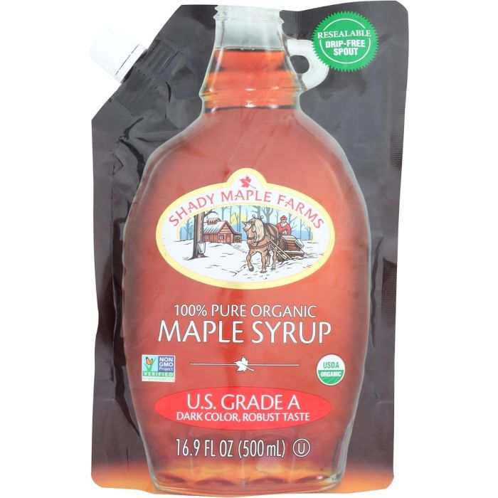 SHADY MAPLE FARM: Organic Maple Syrup Dark Robust, 16.9 oz