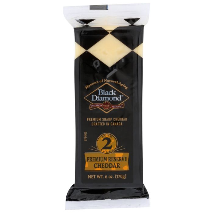 BLACK DIAMOND: 2 Year Premium Sharp Cheddar Cheese, 6 oz