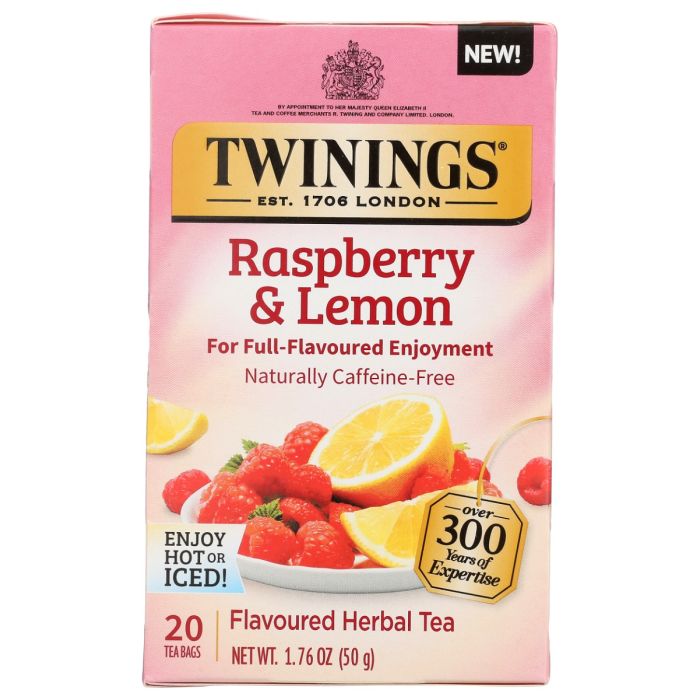 TWININGS: Raspberry and Lemon Herbal Tea, 20 bg