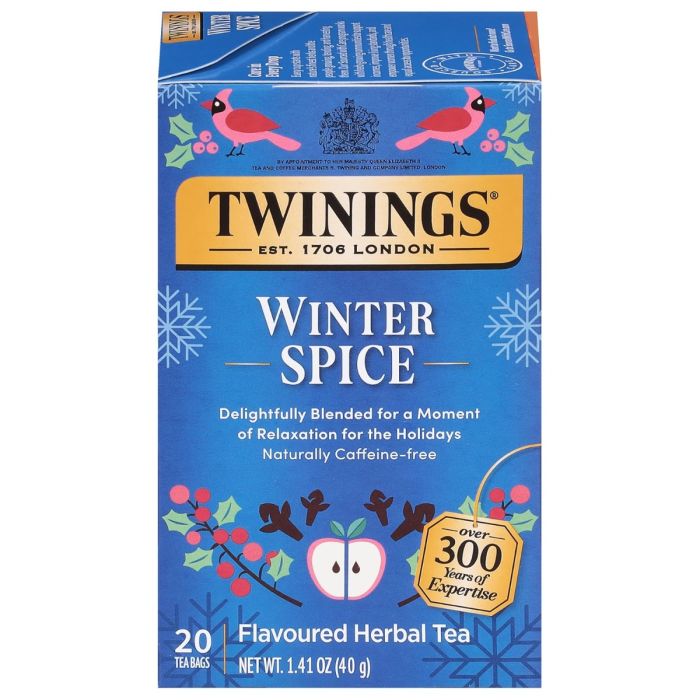 TWINING TEA: Winter Spice Herbal Tea, 20 bg