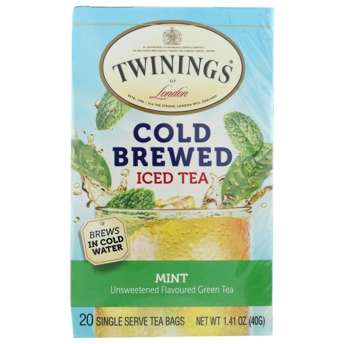 TWINING TEA: Tea Cold Brw Grn Mint, 20 bg