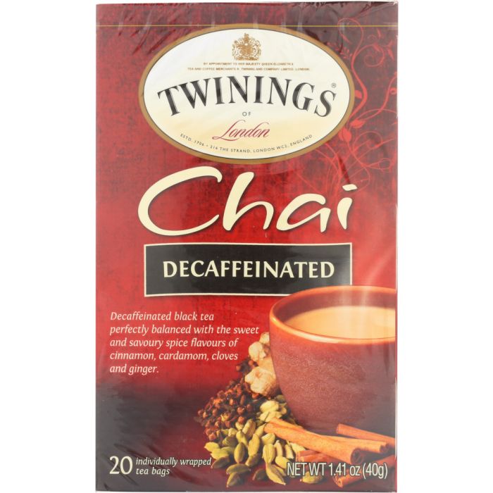 TWINING TEA: Decaffeinated Chai Tea, 20 bg