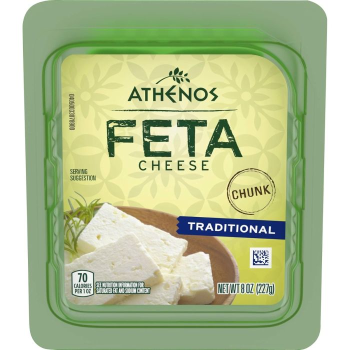 ATHENOS: Traditional Chunk Feta Cheese, 8 oz